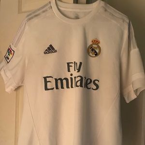 Men’s Large White Adidas s/s Soccer Jersey